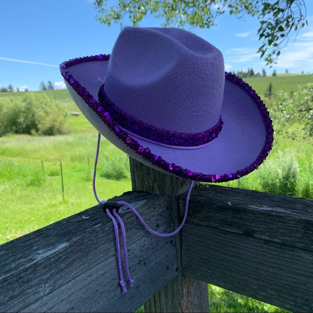 Purple Sparkle Cowgirl/Cowboy Hat